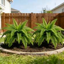 2株逼真大型热带波士顿蕨，直径29.72英寸，叶片翠绿，采用耐用塑料制成，适合室内外装饰，是圣诞节、感恩节、母亲节、毕业典礼等场合的理想之选。 - 綠色 - 查看 4