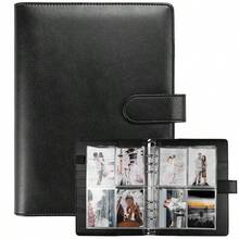 1 Set Premium Multifunctional A5 Photo Card Storage Album, Fashionable Photo Album Design, Compact And Durable, PU Leather Loose-Leaf Notebook Cover, Suitable For Daily Planning And Note Organization, Office Supplies, Card Storage Folder - A - View 12