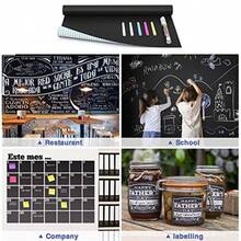 Chalkboard Contact Paper Roll, 17.7" X 78.7" 6.5 Feet Self Adhesive Blackboard Wallpaper, Chalk Paper Classroom Decor Sticker With 1 Marker And 5 Chalk For Home Office School Teacher Suppliers - Black/White - View 6