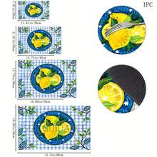 1pc, Home Decor, Lemon Plaid Pattern Printed Dish Drying Mat, Coffee Machine Absorbent Mat, Sink Drain Mat, Cup Absorbent Mat, Kitchen Supplies, Bathroom Supplies, Kitchen Countertop Decor - Multicolor - View 11