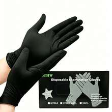 (100PCS Dispenser Box) Black Disposable PVC Gloves - Durable Waterproof, Powder-Free Latex-Free, Frosted Fingertips High Fit - Suitable For Kitchen, Cleaning, Tattoo, Pet Care, Hand Painting, Car And Household Multi-Functional Design Fashionable Cleaning Gloves - M-100PCS - View 5