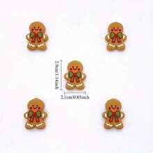 5-Piece Set Of New Christmas 3D Gingerbread Men With Bow Silicone Beads And Bead Combo, Christmas-Themed Spacer Beads, DIY Keychain And Bracelet Crafting Beads, Lanyard, And Holiday Gift DIY Materials - 3DHDJJBR Beads - View 6