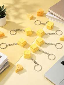 1/2/3 piezas Mini llavero de queso con teclado, botón antiestrés, tecla de queso, clicker fidget, colgante de llavero de teclado, regalos para fiestas - multicolor - Ver 4