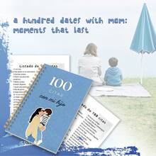 1pc A5 Size 100 Date Spiral Notebook, Spanish Version, Minimalist Mother Son Diary | Designed To Record Warm Moments And Strengthen Family Relationships, Ideal Mother's Day Gift School Supplies - A5 - View 5