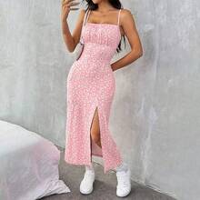 Nuevo Vestido Bodycon Mini con Estampado de Margaritas, Sin Tirantes, con Abertura en el Pecho, para Mujer, Primavera/Verano - Morado - Ver 8