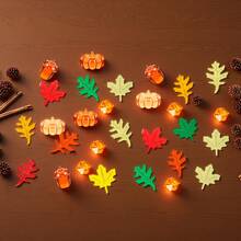 45pcs Acrylic Autumn Decor, Pumpkin & Maple Leaf Vase Fillers, Suitable For Thanksgiving, Halloween And Harvest Theme Parties, Ideal For Halloween, Christmas, Thanksgiving, Harvest Season And Yellow Tone Decor Lovers, Essential Holiday Table Decoration - Multiple Styles - View 4