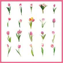 40pcs/Pack Vintage Realistic Botanical Floral PET Waterproof Stickers, Vintage Plant Flower Self-Adhesive Stickers, Suitable For Planner, Scrapbook, Water Cup DIY Decoration, Aesthetic Handmade Stationery Supplies, Suitable For Planner, Laptop Art Projects - 40Pcs - View 13