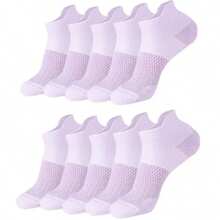 5 Pairs/1 Pair Women's Short Socks Combine Comprehensive Protection And Comfort. Added Heel Tab Prevents Ankle Blisters And Provides Extra Fit Comfort, Fashionable Colors Are Mood-Boosting Matches For Daily Life Or Running, Golf, Training, Cycling, Gym Workouts - Multicolor - View 13