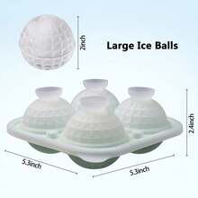 3D Large Ice Ball Silicone Mold 2-In-1 Funnel Top, Suitable For Whiskey, Cocktails And Baking, Also For Easter And Holiday Decoration, 2.4 Inch Spherical - 彩色 - 查看 5