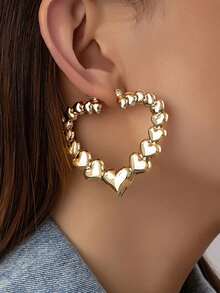1 Pair Large Silver Faceted Earrings, Geometric Faceted Snap Closure, Suitable For Women's Everyday Wear. No Box. - b - View 6