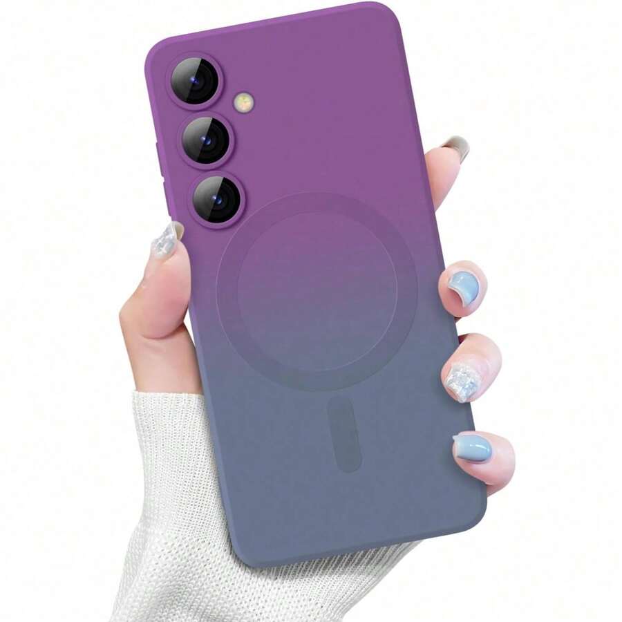 Étui de téléphone souple à dégradé de couleurs, compatible avec Galaxy A17 A07 A56 A36 A26 A16 A06 A05 A55 A35 A25 A15 A05 S25 FE S24 S23 S22 S21 S20 Ultra Plus FE Note 20 10 S23 FE S25 Edge, housse de protection pour la charge - Gris-violet - Voir 1