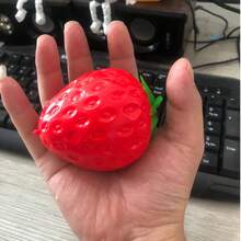 1件特大號壓力緩解玩具，逼真草莓粉色水果捏捏樂（柔軟可壓縮） - 彩色 - 查看 11