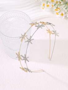 1 Stück Kristall Stern Haarband, luxuriöser funkelnder Stil, Haar-Accessoire für Alltag/Party/Date, dünnes Haarband für Frauen - Verschiedenfarbig - Übersicht 13