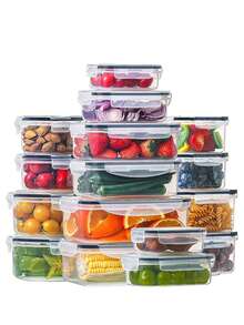 24-Piece Stackable Sealed Food Storage Containers, Transparent Plastic Refrigerator Storage Box, Multi-Sized Set, With Lids, Suitable For Fruits, Grains And Meal Preparation - View 1