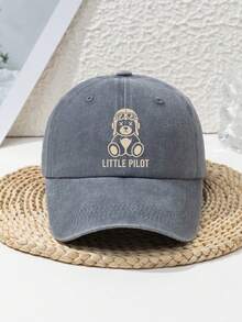 1件女款字母熊 LITTLE PILOT 印花戶外運動做舊個性時尚海灘旅行可調節軟頂棒球帽 - B - 查看 17