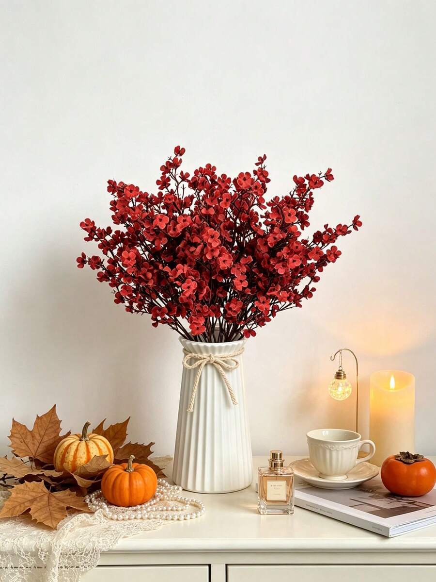 1PC Artificial Starry Sky For Home Party Decoration, Wedding Decoration, Dining Table Center Decoration, Living Room Decoration, Autumn Decoration, Valentine's Day, Halloween, Birthday Gifts, Graduation Ceremonies And Other Occasions. - Burgundy - View 1