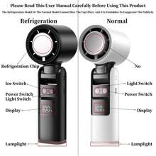 Built-In 2 X 2000mAh, Portable Handheld Turbo Fan, 199 Speed Settings, Rechargeable, Semiconductor Cooling Technology, Perfect For Outdoor, Travel And Work Use. - 手持 - 查看 8
