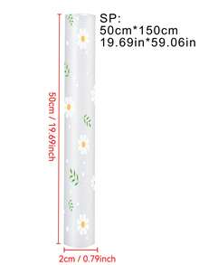 1 捲防水防滑塑料收納墊，1 捲 EVA 塑料材質，多功能廚房與冰箱抽屜襯墊 - 花卉圖案 - 彩色 - 查看 7