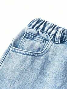 Youth Girl Casual Fashion Jeans - Blue - View 5