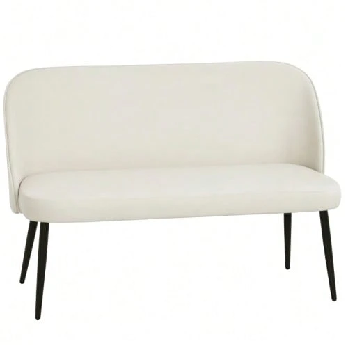 Two-Seater Sofa, Modern Tufted Sofa With Metal And Wood Frame, Velvet Fabric Upholstery, Beige - Beige - View 1