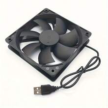 Ventilador de enfriamiento de 120x120x25mm alimentado por USB de 5V, adecuado para receptor, DVR, caja de TV, router - Negro 120x120mm - Ver 5