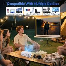 Mini Portable Home Projector With Built-In Speaker And Remote Control, Compatible With IOS, Android, Windows/PS/4, USB Direct Connection For Bedroom HD Movie Watching, Gaming And Home Theater - White - View 9