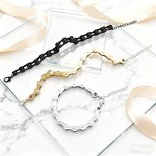 1pc Personalized Bicycle Chain Iron Metal Bracelet, Hip Hop Punk Style, Unisex - Bracelet - View 5