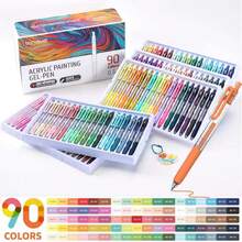 Languo 144 Colors Planner Pens 90/72/54/36 Colors Gift Box Packaging & 6 Color Themes (15 Options), 0.027in Tip Click Gel Pens, B, First Day Of School - Multicolor - View 28