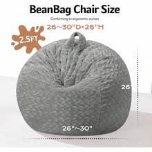 2-Leg Bean Bag Chair, Giant Bean Bag Chairs For Adults, Large Bean Bag Chairs With Memory Foam Filling, Large Bean Bag Chairs With Plush Cover - Gray - 粉色 - 查看 9