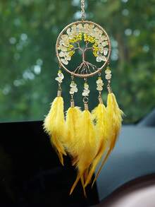 1pc Car Rearview Mirror Hanging Ornament Crystal Dream Catcher, Minimalist Tree Of Life Natural Crystal Wind Chime Wall Decor, Ideal Gift For Female Friends On Birthday, Graduation, Holiday - Multiple Styles - View 8