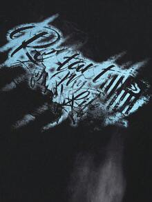 Tiny Spark Dark Streetwear Black Tee Shirt Vintage Graffiti Graphic Rock Style - Black - View 4