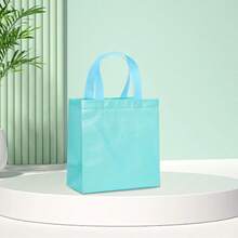 6/12/18/24PCS Macaron Color Non-Woven Gift Bags, Available In A Variety Of Solid Colors, Suitable For Birthday Parties, Weddings, Candy Bags, Holiday Shopping Packaging Bags, Thick And Durable Square Bottom Tote Bags - View 7
