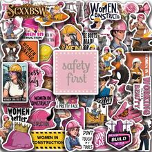 SCXXBSW 50pcs Pink Helmet Stickers, Cool Anime Decorative Stickers, Classic Gift Decorations, Great Value Pack, Cute Cartoon Stickers, Waterproof And Durable. Perfect For Phone Cases And Laptops, A Top Gift For The Holidays. - Multicolor - View 3