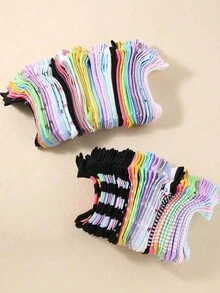 50 Pairs Women's Short Socks, Soft And Comfortable, Casual Versatile, Student Short Socks, Suitable For Valentine's Day Gift Or Outfit, Random Colors - Multicolor - View 2