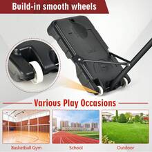 Portable Basketball Hoop, Basketball Goal With 4.3 FT-8.2 FT Adjustable Height - Blue+Black - View 12