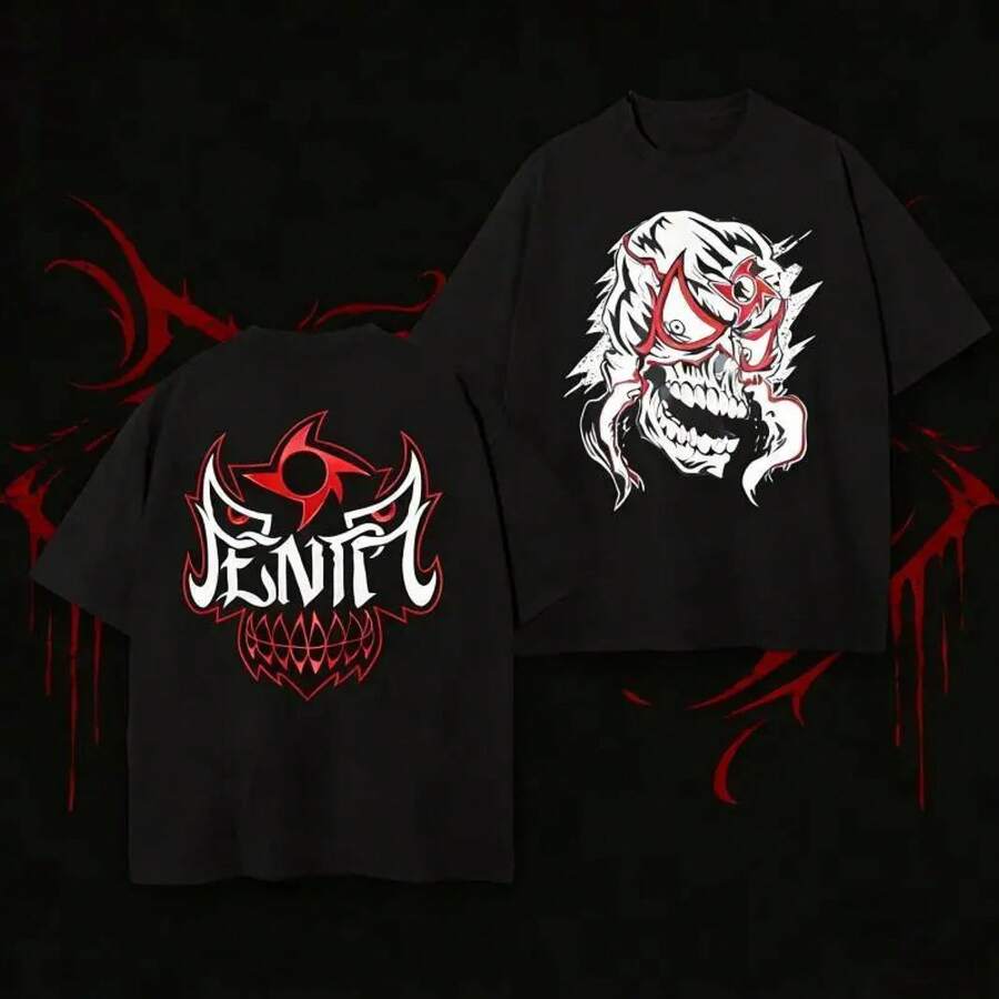 Men's T-Shirt With Classic Video Game Character Design, Casual And Modern Style, Perfect For Gamers. - 紅色 - 查看 1