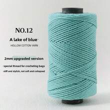 [1 buah] Benang Berongga Tebal Sedang 2mm, Benang Campuran Linen untuk Rajutan Tangan DIY Topi dan Tas - Model baru - View 21