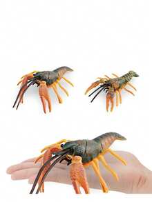 1pc Realistic Ocean Animal Lobster Model Freshwater Crayfish Cherax Quadricristatus Cognitive Decoration Ornament - Multicolor - View 9