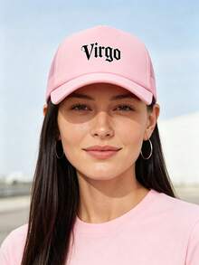 Rosa Mesh Trucker Cap mit Buchstaben-Logo, atmungsaktive Sommerkappe für Frauen, verstellbare Baseballkappe mit Sonnenschutz, Streetwear-Accessoire für Outdoor - Pink - Übersicht 8