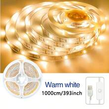 شريط إضاءة LED يعمل بطاقة USB من LQHZMYY، 1 لفة، 5 فولت 2835 أبيض/أبيض دافئ، مع مفتاح زر، لاصق، قابل للقص، لإضاءة خلفية التلفزيون، ديكور المنزل، غرفة النوم، الخزانة، المطبخ - مفتاح ضغط - مشاهدة 14