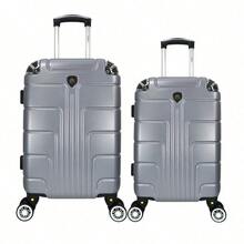2-Piece Hard-Shell Suitcase Set, 20 And 18 Inches, Hand Luggage, 10KG And 8KG, Lightweight PC+ABS Material, 360° Detachable Wheels With Integrated Lock - Silver - View 1