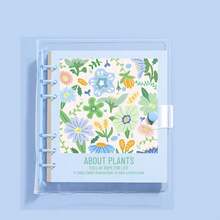 4 Colors Fresh Floral Transparent Soft Shell Square Loose-Leaf Notebook, Plant Floral Pattern Loose-Leaf Notebook, Removable Inner Pages Spiral Bound Planner, Macaron Color Strap Notebook, Suitable For Student Classroom Notes, Daily Journaling, Schedule Planning, Hand Drawing, Artistic Gift - Multiple Styles - View 9