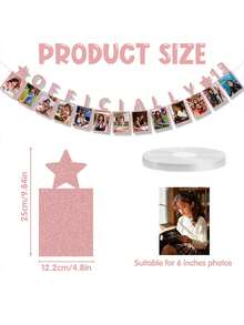 Decoraciones para fiesta de cumpleaños número 13 para niñas, pancarta de fotos de cumpleaños, pancarta de hitos de crecimiento para adolescentes, colgante de pared con cuerda y adhesivo para suministros de fiesta... - Ver 4