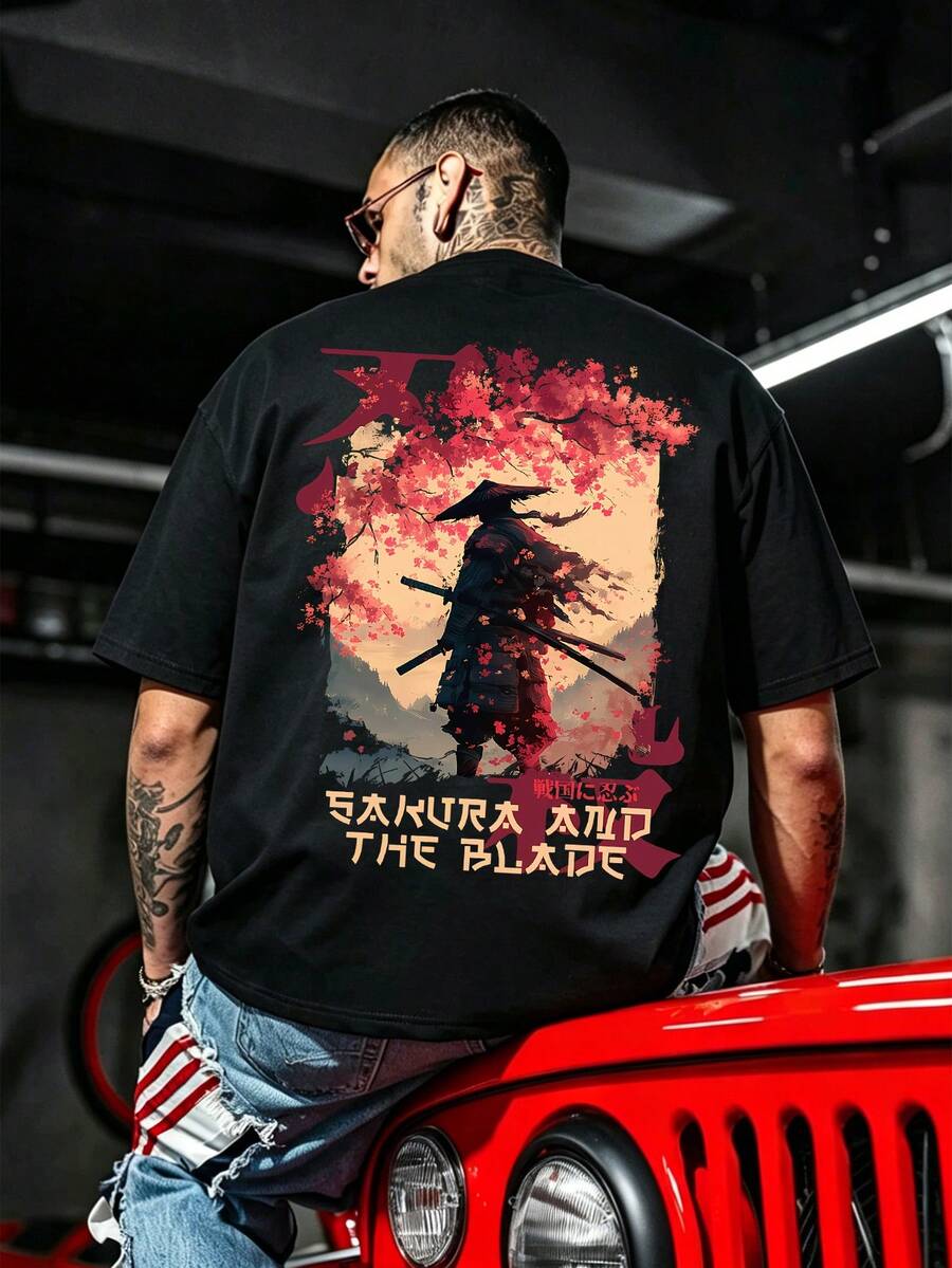 Dope | Summer Subculture Japanese Samurai Dark Style Print Crew Neck Short Sleeve T-Shirt