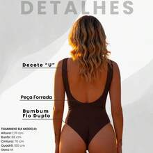 Acqua Bronze Women's Padded One-Piece Swimsuit Semi-Thong Double Strap Beachwear Simple Casual Elegant - 聚酯巧克力 - 查看 3