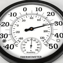10" Decorative Thermometer Hygrometer Clock For Garden Wall Decor Indoor Outdoor Thermometer Weather Station Temperature Gauge - A - View 4