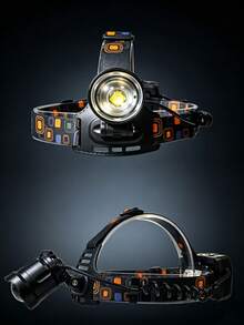 1,000,000 Lumens Ultra-Powerful 18650 Rechargeable High-Power LED Headlight, Suitable For Fishing, Professional Engineering, Waterproof Camping And More - Black - View 10