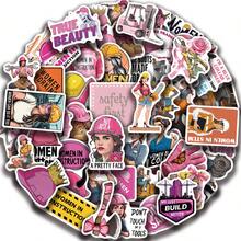 SCXXBSW 50pcs Pink Helmet Stickers, Cool Anime Decorative Stickers, Classic Gift Decorations, Great Value Pack, Cute Cartoon Stickers, Waterproof And Durable. Perfect For Phone Cases And Laptops, A Top Gift For The Holidays. - Multicolor - View 11