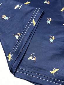 1pack Men's Underwear, Soft And Comfortable Printed Pattern Design Loose Corner Shorts, With Button Placket, Suitable For Daily Wear, Vacation Travel - Multicolor - View 5