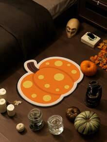 1pc Polka Dot Pumpkin Floor Mat, Living Room Rug, Carpet, Area Rug, Small Area Rug, Home Decor, Washable Rug, Halloween Gift - Polka Dot Pumpkin - View 3